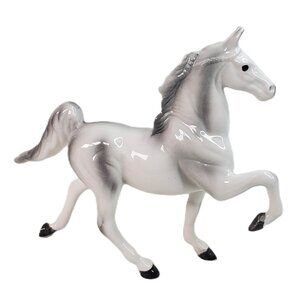 Vintage Giftcraft Porcelain Horse Figurine – Rearing White/Grey